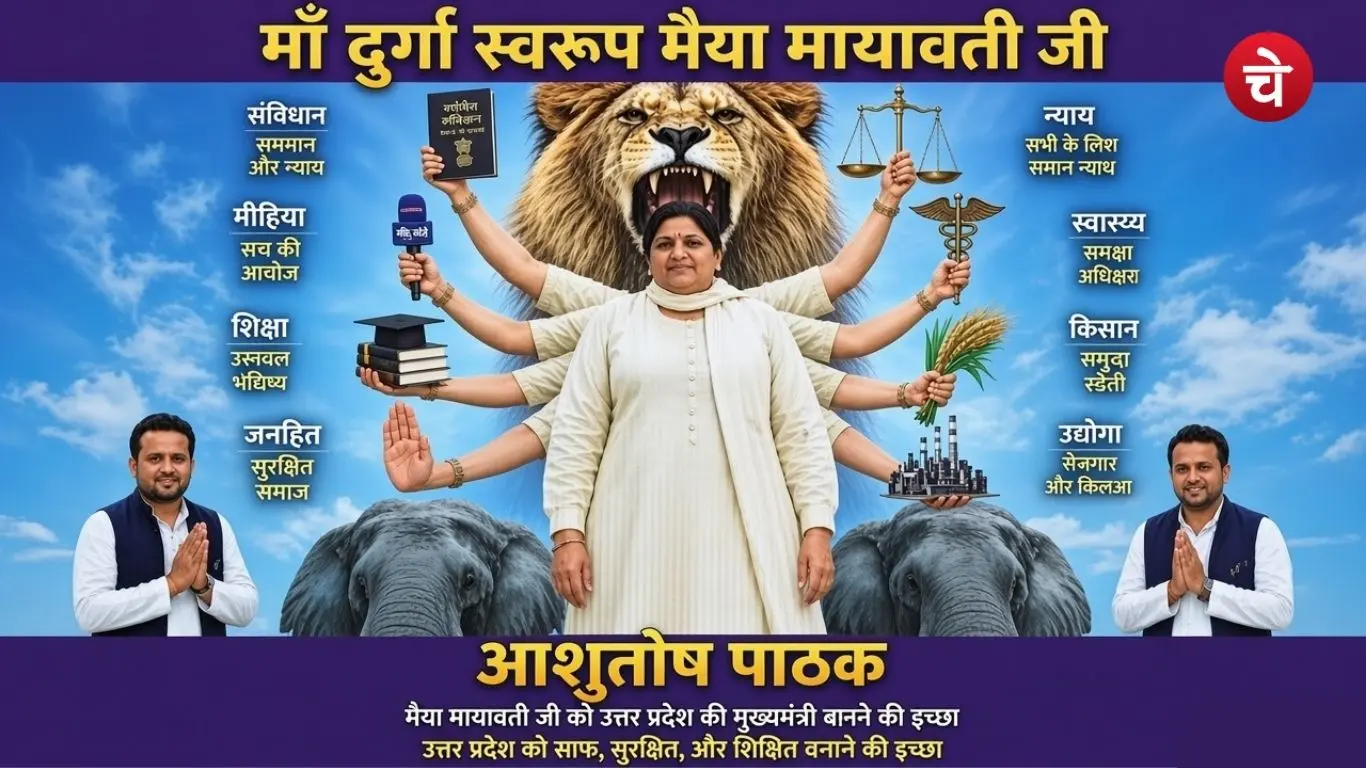 Mayawati Poster in the form of MAA Durga